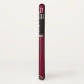 Handgemaakte papavers op donkerrood Case-Mate iPhone case (Achterkant/links)