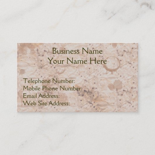 Handgemaakte Paper-effect Bedrijfs- & profielkaart Visitekaartje (Voorkant)