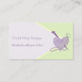 Handgemaakte Pastel Groene Breien of Garen Craft Visitekaartje (Voorkant)