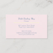 Handgemaakte pastel roze blauw breien of garen amb visitekaartje (Achterkant)