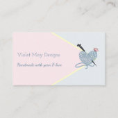 Handgemaakte pastel roze blauw breien of garen amb visitekaartje (Voorkant)