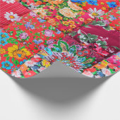 Handgemaakte patchwork-quilt met floreel patroon a cadeaupapier (Hoek)