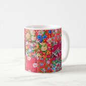 Handgemaakte patchwork-quilt met floreel patroon a koffiemok (Voorkant rechts)