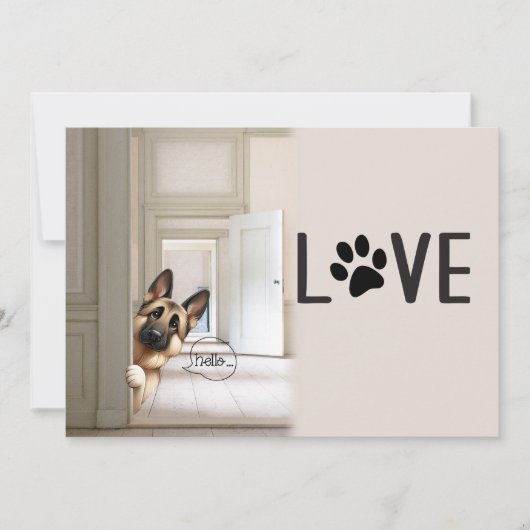 Handgemaakte Peek-a-boo Dog Kaart (Voorkant)