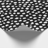 Handgemaakte penseelstreken van het polka punt (zw cadeaupapier (Hoek)