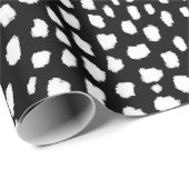 Handgemaakte penseelstreken van het polka punt (zw cadeaupapier (Rol Hoek)