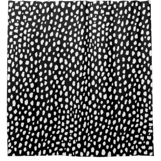 Handgemaakte penseelstreken van het polka punt (zw douchegordijn (Voorkant)