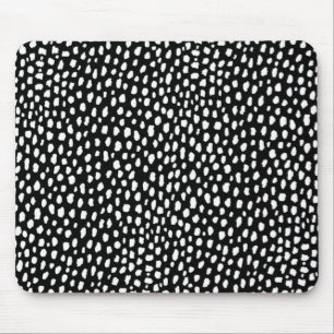 Handgemaakte penseelstreken van het polka punt (zw muismat