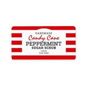 Handgemaakte Peppermint Candy Cane Sugar Scrub Etiket