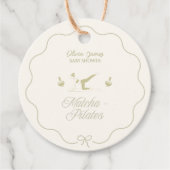 Handgemaakte pilates baby shower bedankjes labels (Voorkant)