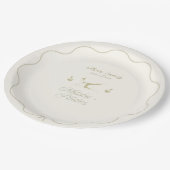 Handgemaakte pilates baby shower papieren bordje (Gekanteld)