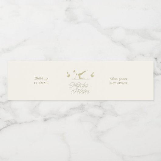 Handgemaakte pilates baby shower waterfles etiket (Enkel label)