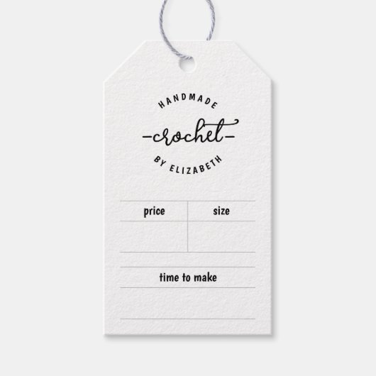Handgemaakte Prijs Label voor Haak Knit Macramé Cadeaulabel (Voorkant)