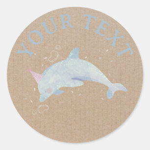 Handgemaakte Product Dolfijn Cupcake Soap Custom Ronde Sticker