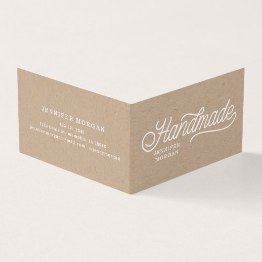 handgemaakte producten kraft gevouwen qr code visitekaartje (Buitenkant)