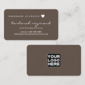 Handgemaakte producten vakmanschap bruin visitekaartje (Voorkant / Achterkant)