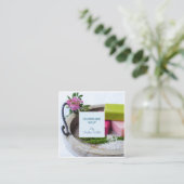 Handgemaakte producten voor artisanweekmakers vierkante visitekaartje (Staand voorkant)