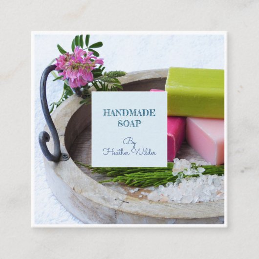 Handgemaakte producten voor artisanweekmakers vierkante visitekaartje (Voorkant)