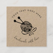 Handgemaakte productkraft met bruin kraftpapier vierkante visitekaartje (Voorkant)