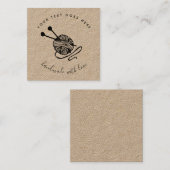 Handgemaakte productkraft met bruin kraftpapier vierkante visitekaartje (Voorkant / Achterkant)