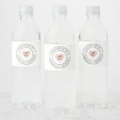 Handgemaakte productverpakking rond label Roze har Waterfles Etiket (Flessen)