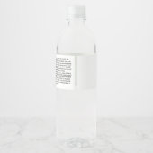 Handgemaakte productverpakking rond label Roze har Waterfles Etiket (Achterkant)