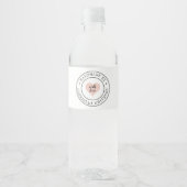Handgemaakte productverpakking rond label Roze har Waterfles Etiket (Voorkant)