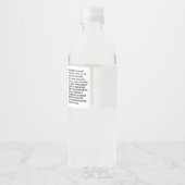 Handgemaakte productverpakking rond label zonneblo waterfles etiket (Achterkant)