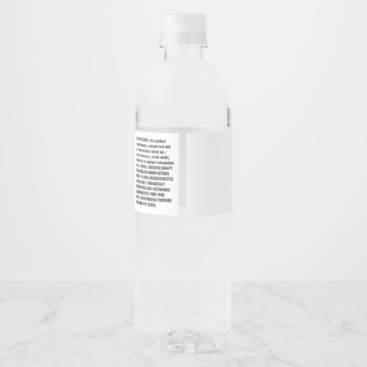 Handgemaakte productverpakking rond label zonneblo waterfles etiket (Achterkant)