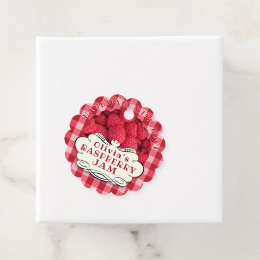 Handgemaakte Raspberry Jam Bedankjes Labels (In situ)