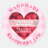 Handgemaakte Raspberry Jam Ronde Sticker (Voorkant)