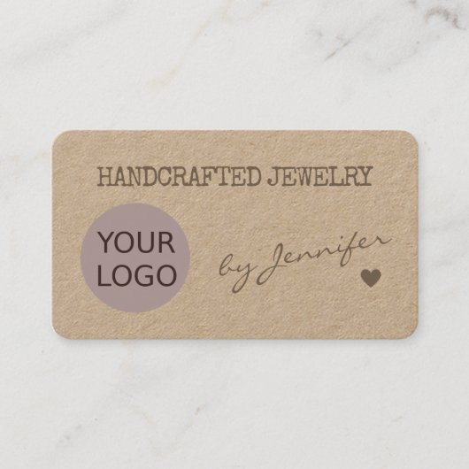 Handgemaakte Robuuste naam natuurlijk papier Handg Visitekaartje (Voorkant)