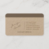 Handgemaakte Robuuste naam natuurlijk papier Handg Visitekaartje (Achterkant)