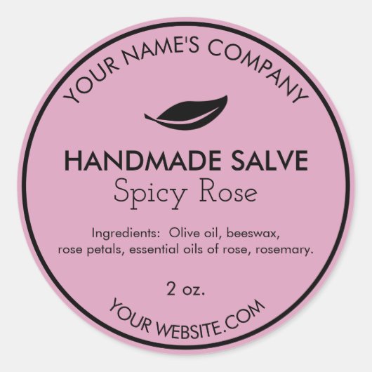 Handgemaakte ronde Salve of Body Butter Labels Mod (Voorkant)