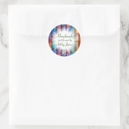 Handgemaakte Ronde Sticker (Tas)