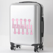 Handgemaakte roze en zwarte puddingafdichting  sticker (Koffer)