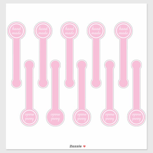 Handgemaakte roze en zwarte puddingafdichting  sticker (Vel)