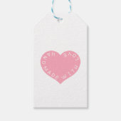 Handgemaakte roze liefdeshart cadeaulabel (Voorkant)