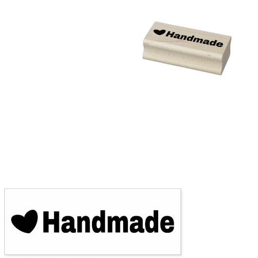 Handgemaakte rubberen stempel met hart (Gestempeld)