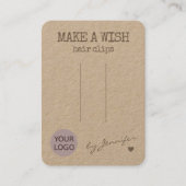 Handgemaakte Rustieke Natuurlijke Papier Haarklemm Visitekaartje (Voorkant)