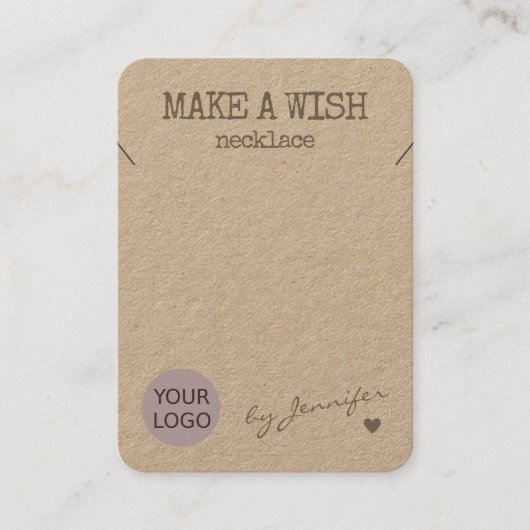 Handgemaakte rustieke natuurlijke papier Ketting h Visitekaartje (Voorkant)