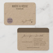 Handgemaakte rustieke natuurlijke papieren armband visitekaartje (Voorkant / Achterkant)