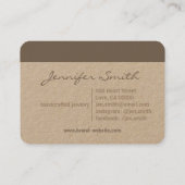 Handgemaakte rustieke natuurlijke papieren armband visitekaartje (Achterkant)
