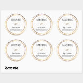 Handgemaakte rustieke witte gouden Lijst Ronde Sticker (Vel)