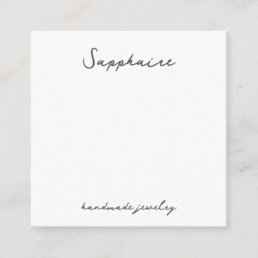 Handgemaakte Saffier Ketting Sieraden Display Kaar Informatiekaartje (Voorkant)