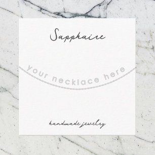 Handgemaakte Saffier Ketting Sieraden Display Kaar Informatiekaartje