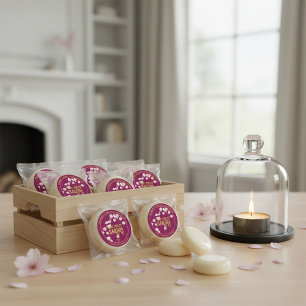 Handgemaakte Sakura-was-smelt ronde sticker