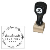 Handgemaakte scriptnaam Round Leaves Simple Minima Rubberstempel (Gestempeld)