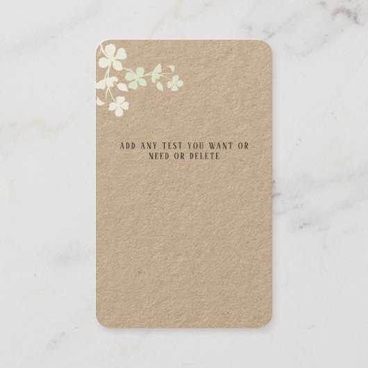 Handgemaakte scrunchiekaart visitekaartje (Achterkant)