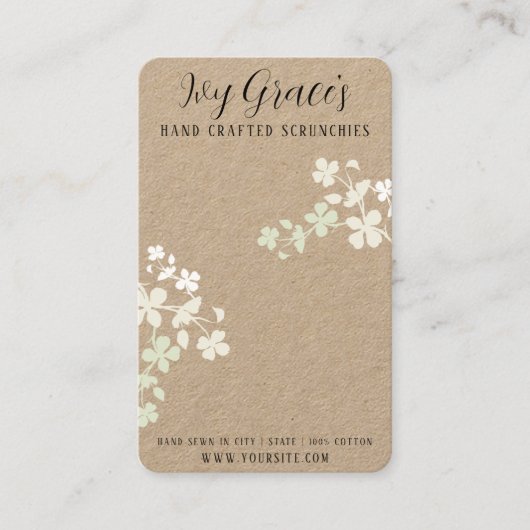 Handgemaakte scrunchiekaart visitekaartje (Voorkant)